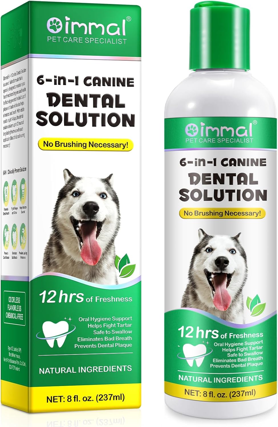 Dental Formula Water Additive for Dogs, Dog Oral Care Mouthwash, Dog Teeth Cleaning, Oral Hygiene Support, Fight Tartar, Clean Teeth, Fresh Breath, No Brushing Necessary (fluids 237ml)-0