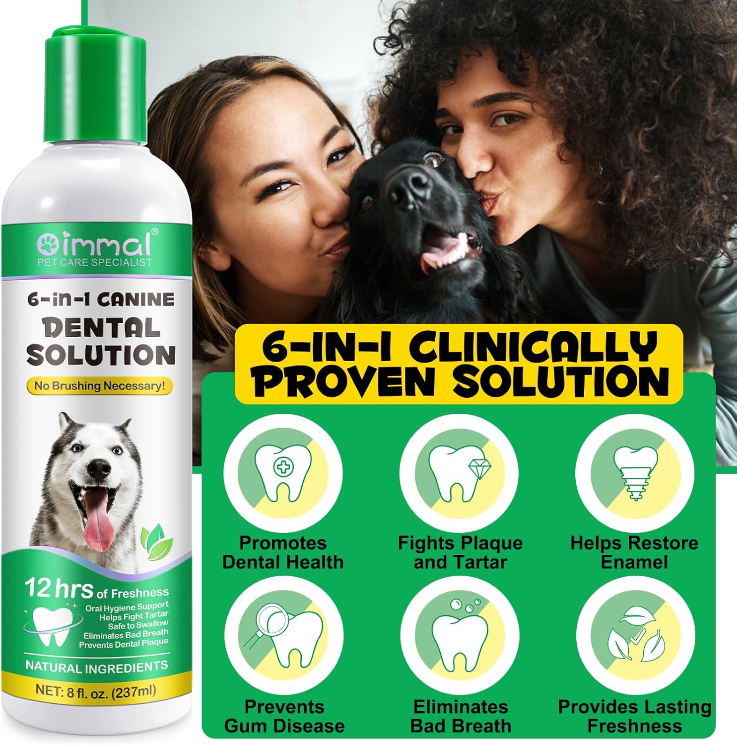 Dental Formula Water Additive for Dogs, Dog Oral Care Mouthwash, Dog Teeth Cleaning, Oral Hygiene Support, Fight Tartar, Clean Teeth, Fresh Breath, No Brushing Necessary (fluids 237ml)-5