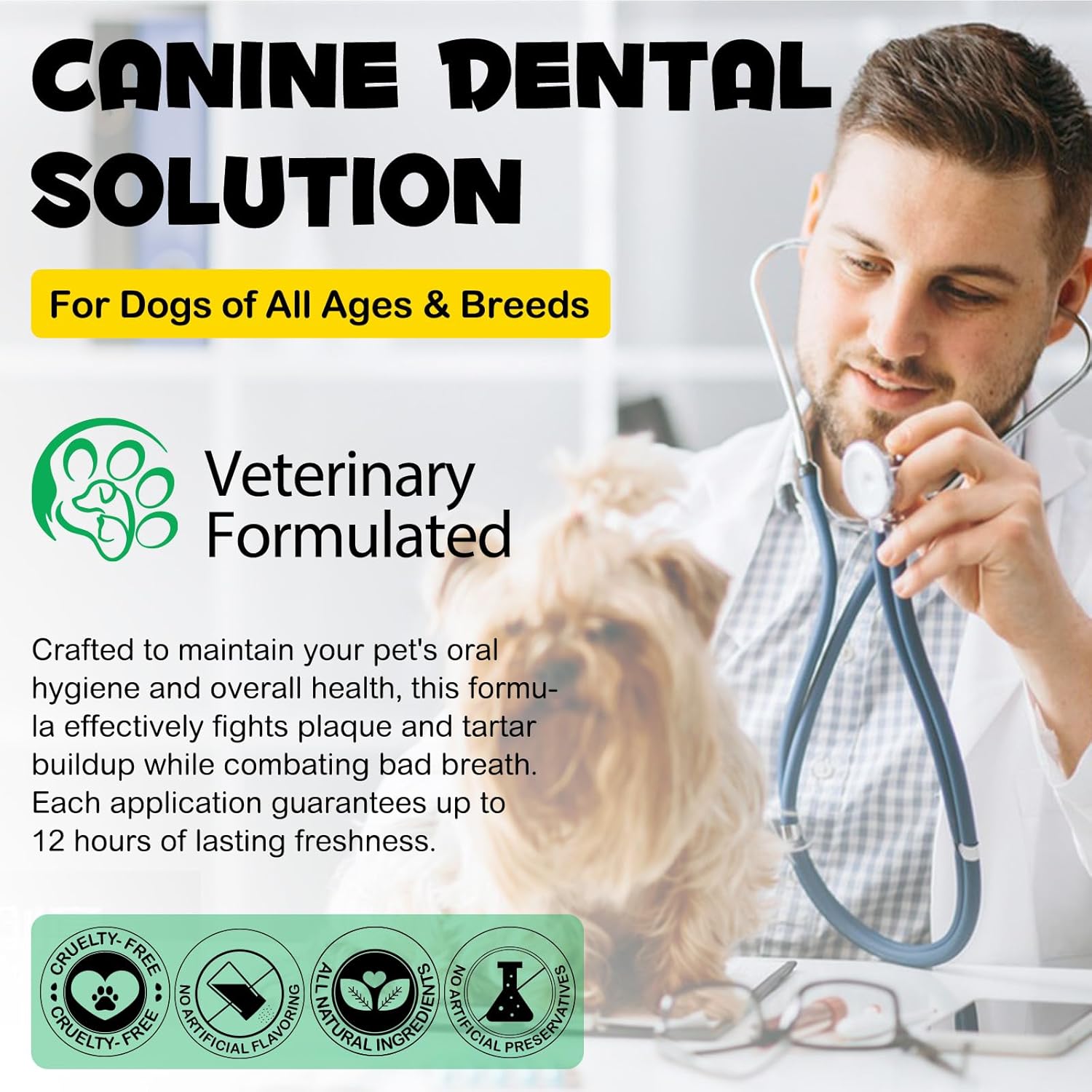 Dental Formula Water Additive for Dogs, Dog Oral Care Mouthwash, Dog Teeth Cleaning, Oral Hygiene Support, Fight Tartar, Clean Teeth, Fresh Breath, No Brushing Necessary (fluids 237ml)-6