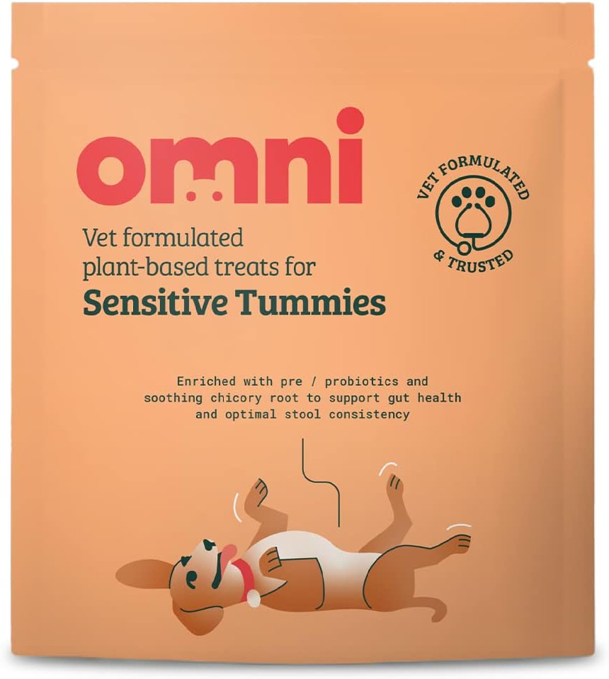 Omni Treats Probiotics for Dogs - Dog Treat for Gut Health and Stool Consistency with Chicory Root - Plant Based, Vet Formulated for Puppy and Adult, Suitable from 8 Weeks, Hypoallergenic, 70g-0