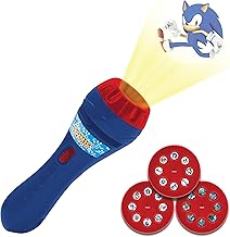 Lexibook LTC050SN SEGA Sonic the Hedgehog, Stories projector and torch light, Projects 24 images from the world 3 discs, Red/blue, Taglia unica