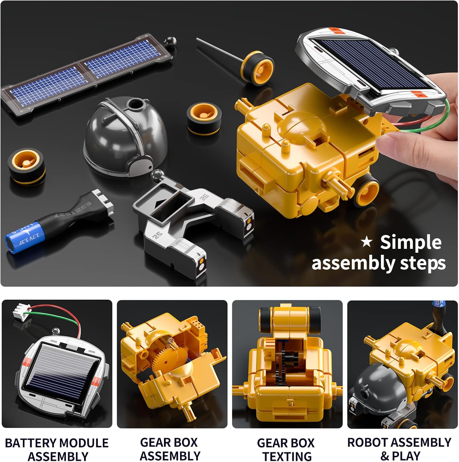 STEM Projects for Kids Age 8-14, 6-in-1 Solar Robot Space Toys Educatoinal Learning Science Building Toys DIY Science Kits Gift for Kids 8 9 10 11 12 13 14 15 Year Old Boys Girls Gifts-5