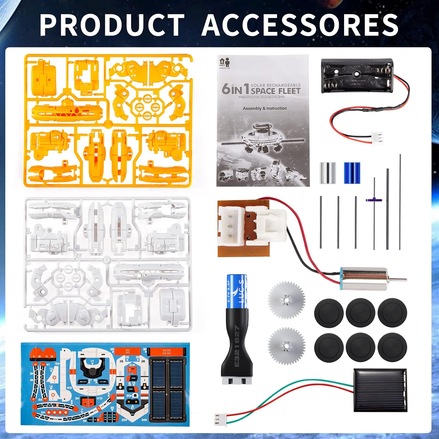 STEM Projects for Kids Age 8-14, 6-in-1 Solar Robot Space Toys Educatoinal Learning Science Building Toys DIY Science Kits Gift for Kids 8 9 10 11 12 13 14 15 Year Old Boys Girls Gifts-6