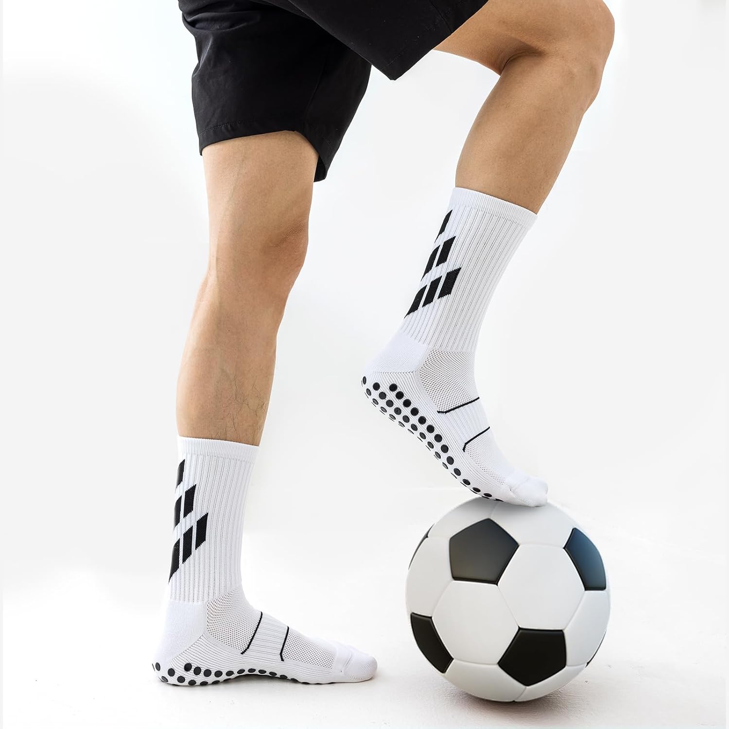 Niorasen Grip Socks, Football Socks for Men Women, Non Slip Sports Socks Wicking Breathable, Cushioned Athletic Socks Slipper Socks for Soccer Basketball Hiking Running Yoga Cricket Rugby-5