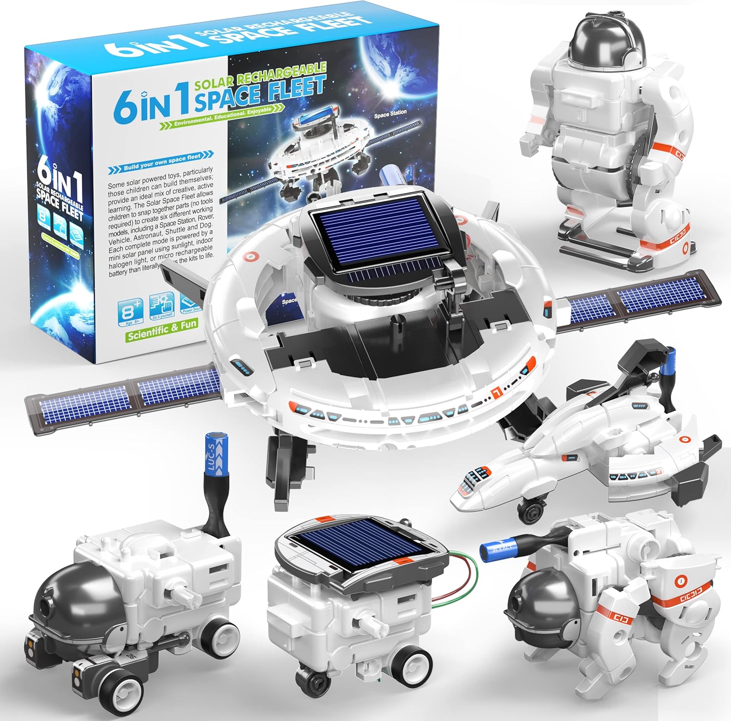 STEM Projects for Kids Ages 8-12, Science Kits for Boys 8-14, 6-in-1 Solar Robot Space Toys Building Science Kits Gifts for 7 8 9 10 11 12 13 Year Old Boys Girls Teen-0