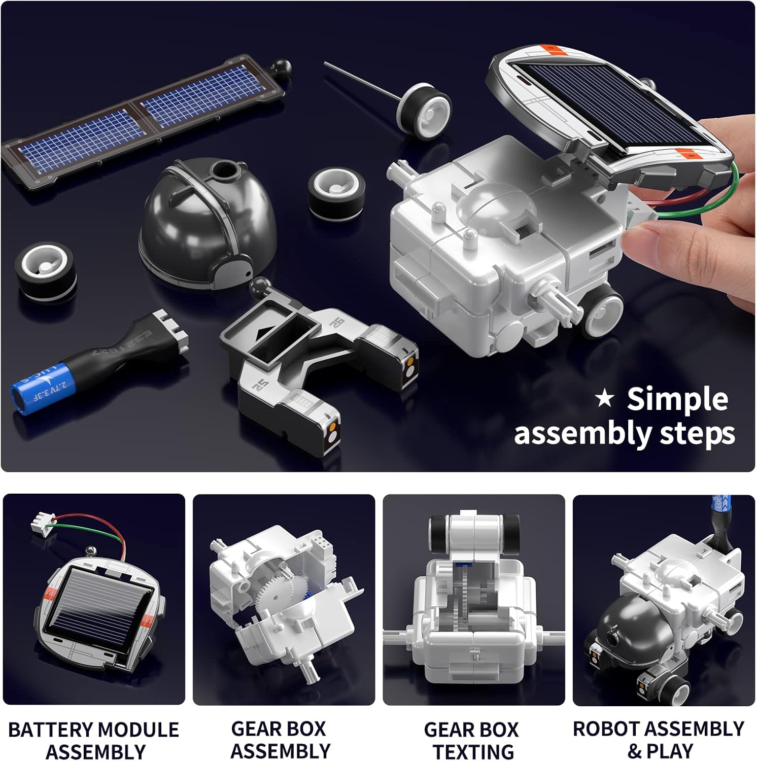 STEM Projects for Kids Ages 8-12, Science Kits for Boys 8-14, 6-in-1 Solar Robot Space Toys Building Science Kits Gifts for 7 8 9 10 11 12 13 Year Old Boys Girls Teen-5