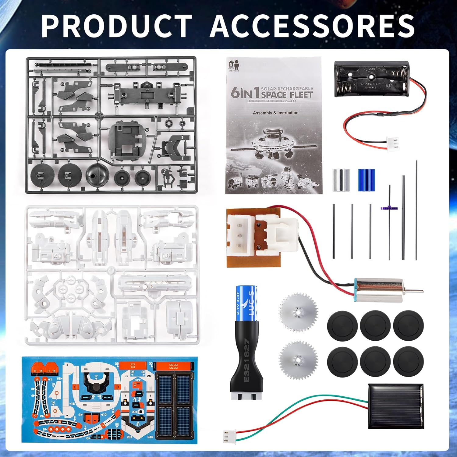 STEM Projects for Kids Ages 8-12, Science Kits for Boys 8-14, 6-in-1 Solar Robot Space Toys Building Science Kits Gifts for 7 8 9 10 11 12 13 Year Old Boys Girls Teen-6