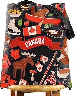 WZMPA Canada Trip Canvas Tote Bag Canada Travel Gift Canada Vacation Reusable Shoulder Bag For Canada Tourist Traveler