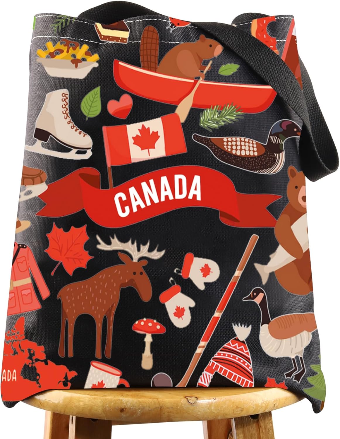 WZMPA Canada Trip Canvas Tote Bag Canada Travel Gift Canada Vacation Reusable Shoulder Bag For Canada Tourist Traveler-0