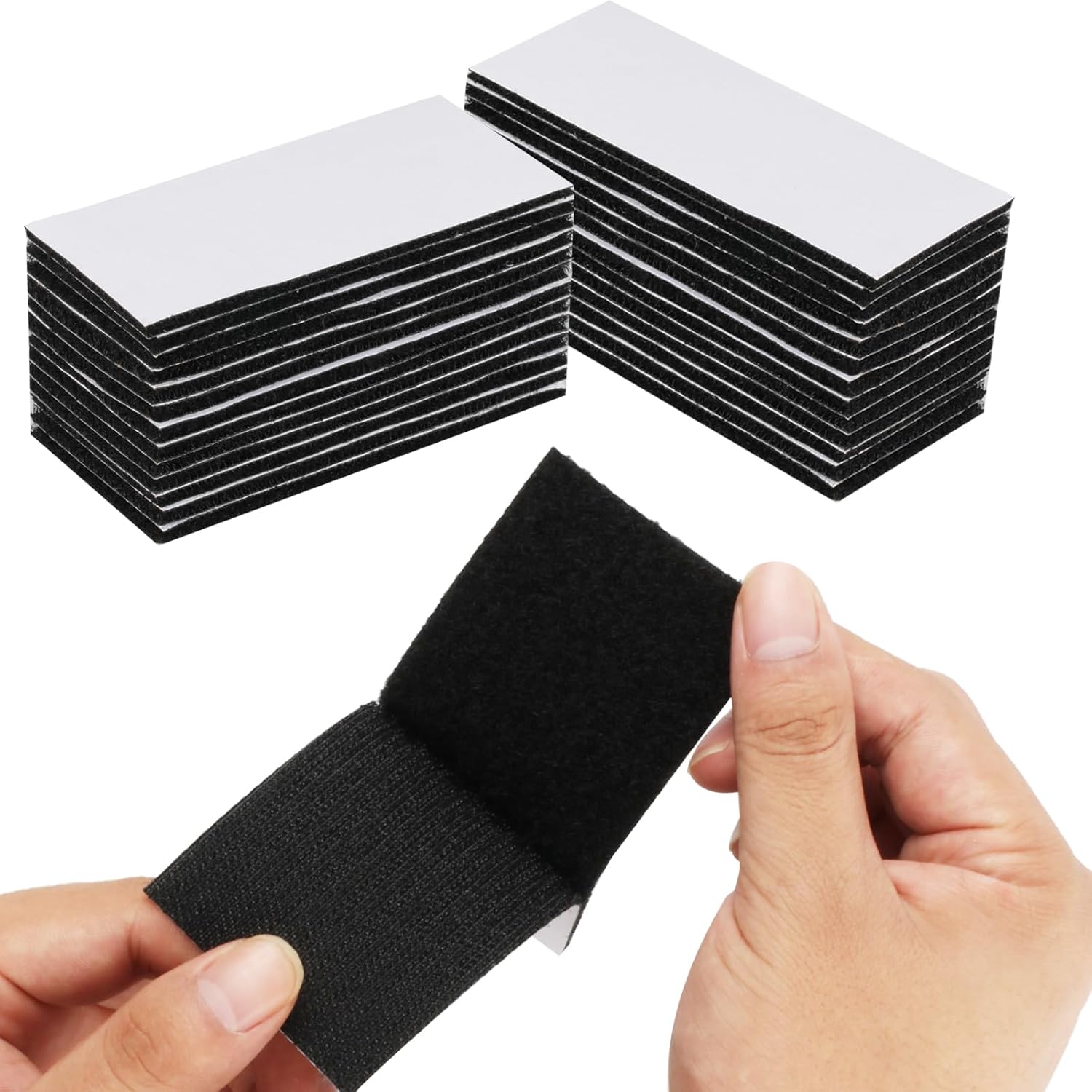 30 Double Sided Sticky Pads, 2x4" Self Adhesive Sticky Strips, Extra Strong Hook and Loop Tape, Heavy Duty No Nails Picture Hanging Strips, Double-sided Picture Sticky Pads for Wall Hanging Strips-0