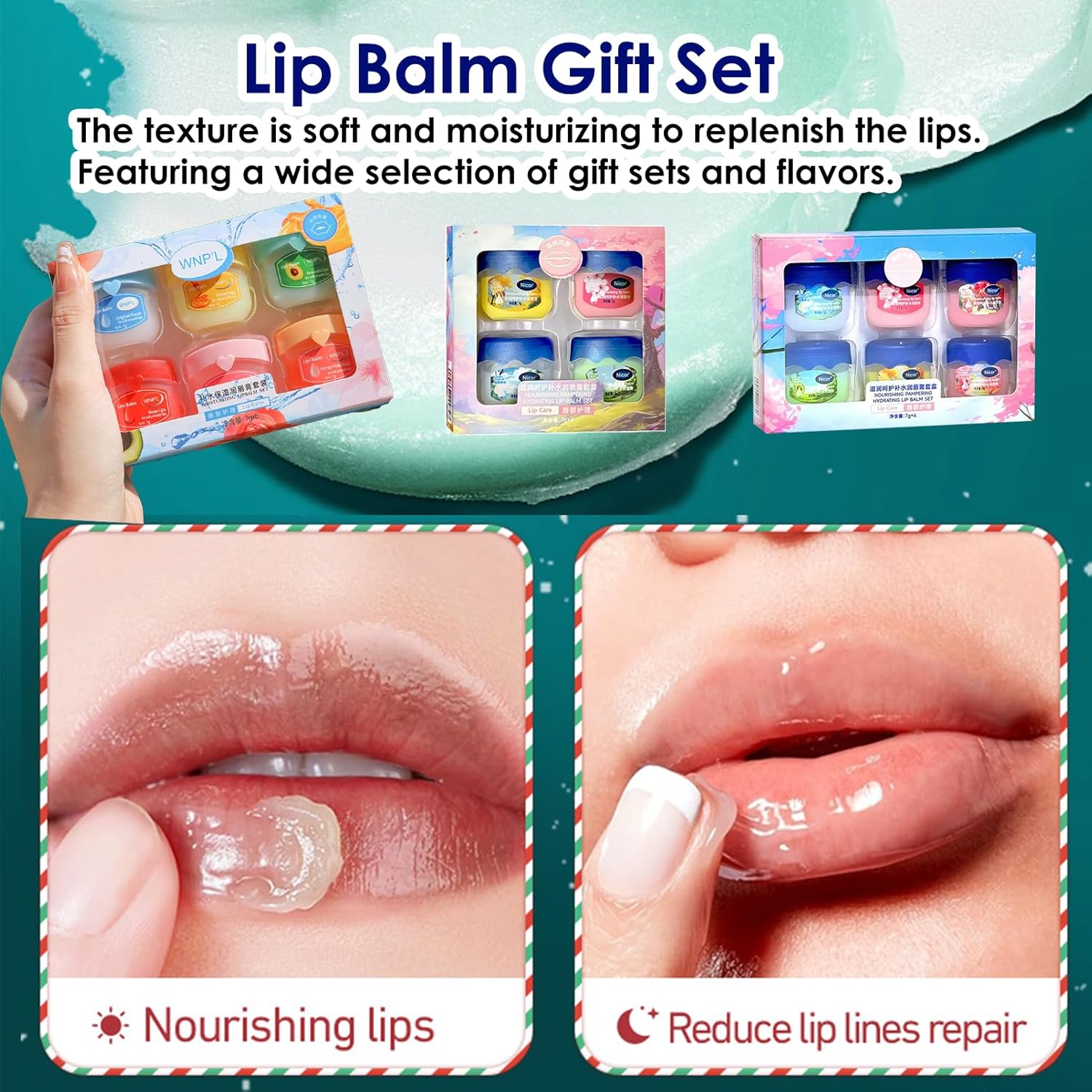 Lip balm Set, 8 Packs Lip Balm Multipack Long Lasting Lips Moisturizer Intensive Lip Repair Treatment for Cracked, Dry and Chapped Lips Day Night Lip Care (8Pcs (Colorful Package))-1