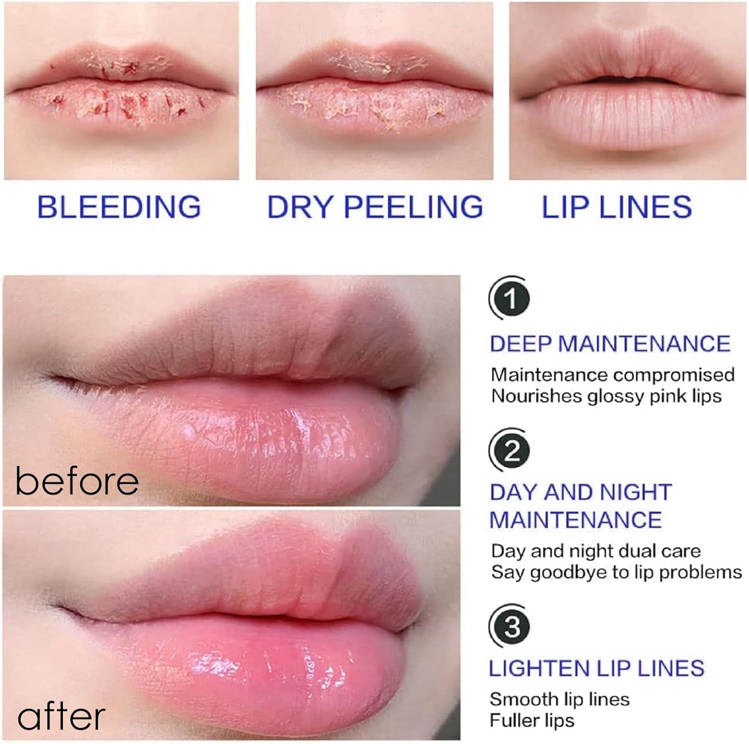 Lip balm Set, 8 Packs Lip Balm Multipack Long Lasting Lips Moisturizer Intensive Lip Repair Treatment for Cracked, Dry and Chapped Lips Day Night Lip Care (8Pcs (Colorful Package))-5