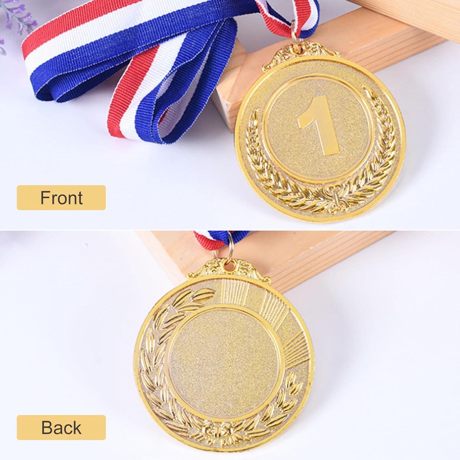 Udewo 2 Pack Metal Medals, Olympic Gold Medals for Children Metal Sports Day Medals Lockdown Medals with Ribbon for Adults Kids-2