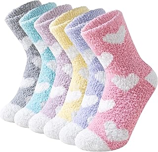 Niorasen Fluffy Socks for Women and Girls, Soft Warm Cosy Bed Slipper Socks, Thick Comfy Plush Fuzzy Socks, Winter Gift Home Cabin, Size UK 4-8