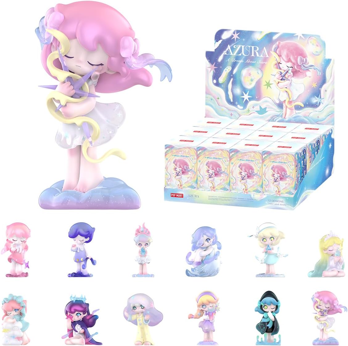 POP MART Toy Art Action Figure AZURA A Dream About Stars Series Whole Set（12Boxes） 2.5 inches Articulated Character Premium Design Gifts for Fan-Favorite Collectible-0