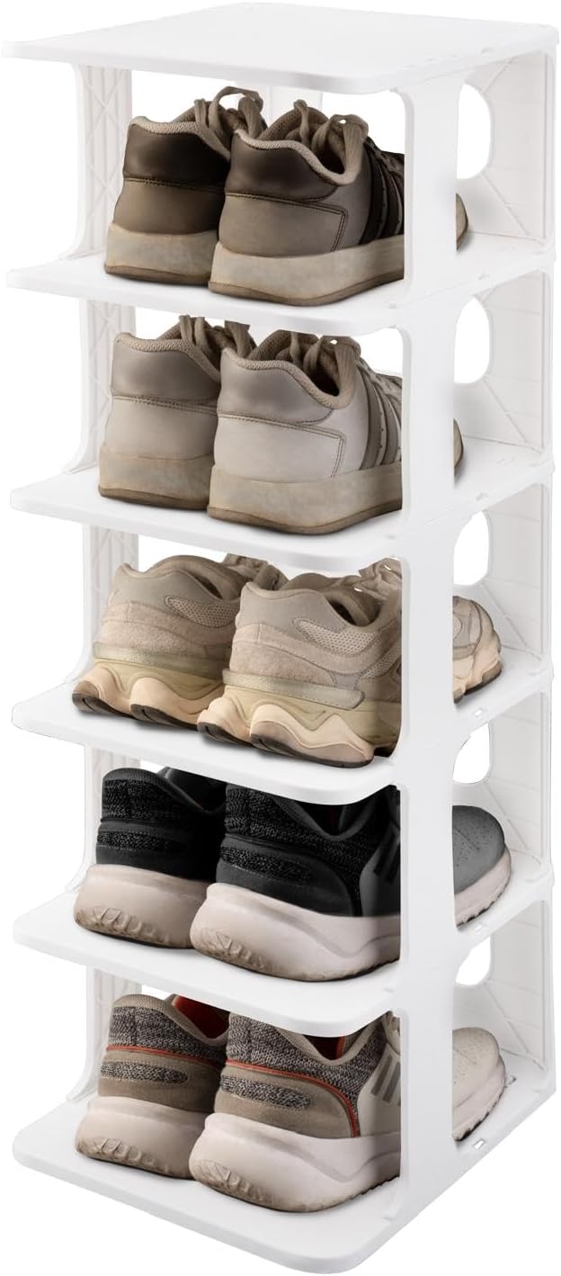 DIVCHI Shoe Rack 5 Tier Vertical Shoe Holder Stand Space-Saving Narrow Footwear Organiser Shelves For Entryway Living Room-0