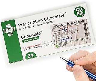 Novelty Prescription Chocolate Gift Boxes, 18.8cm x 9cm x 1.5cm, Transparent Window (6 Pack)