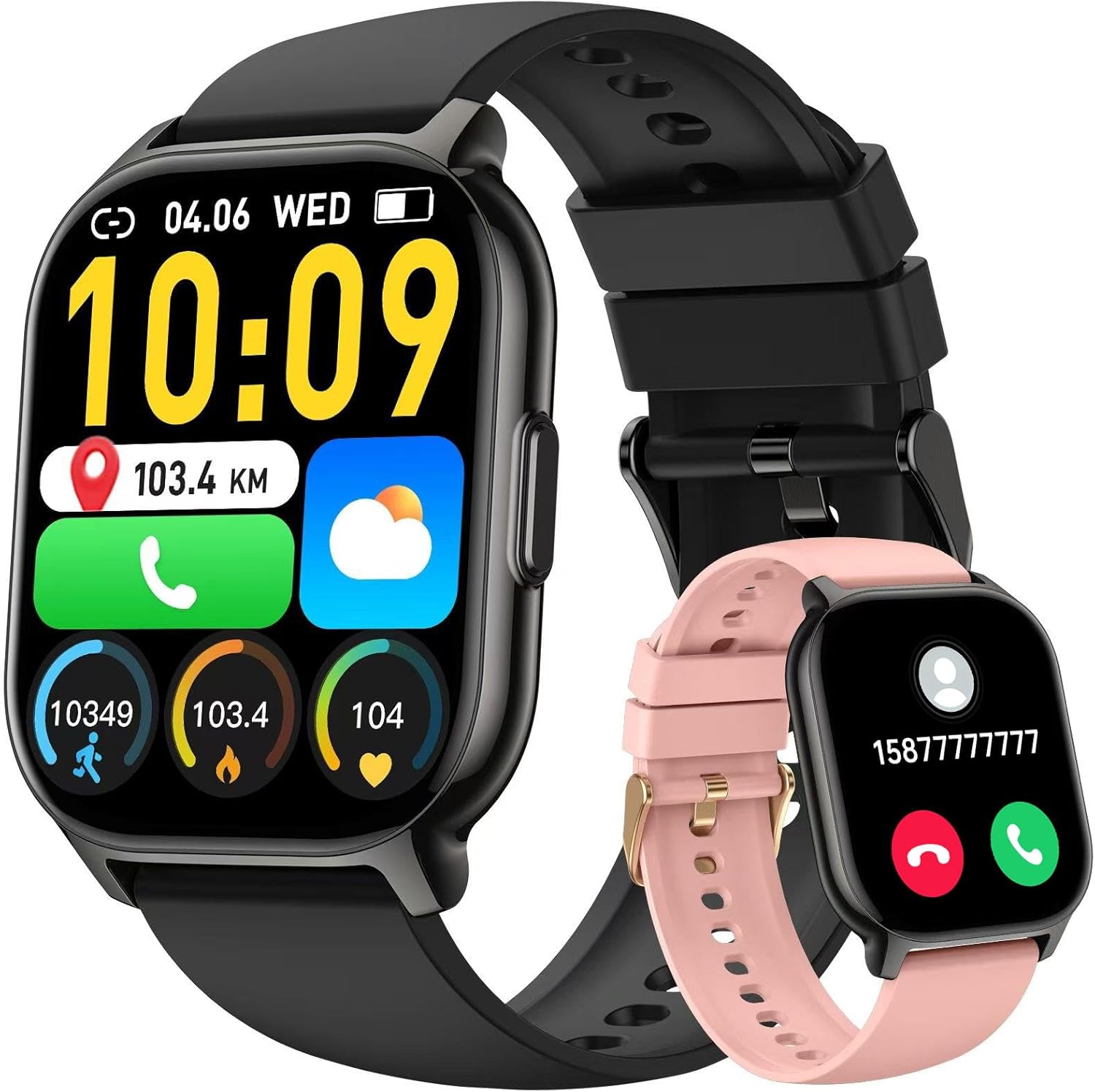 Smart Watch for Men Women (Answer/Make Call), 2.1"HD Smartwatch with Heart Rate/Sleep Monitor/Pedometer/Calories, 130+ Sports Fitness Tracker Watch, IP68 Waterproof Activity Tracker for Android iOS-0