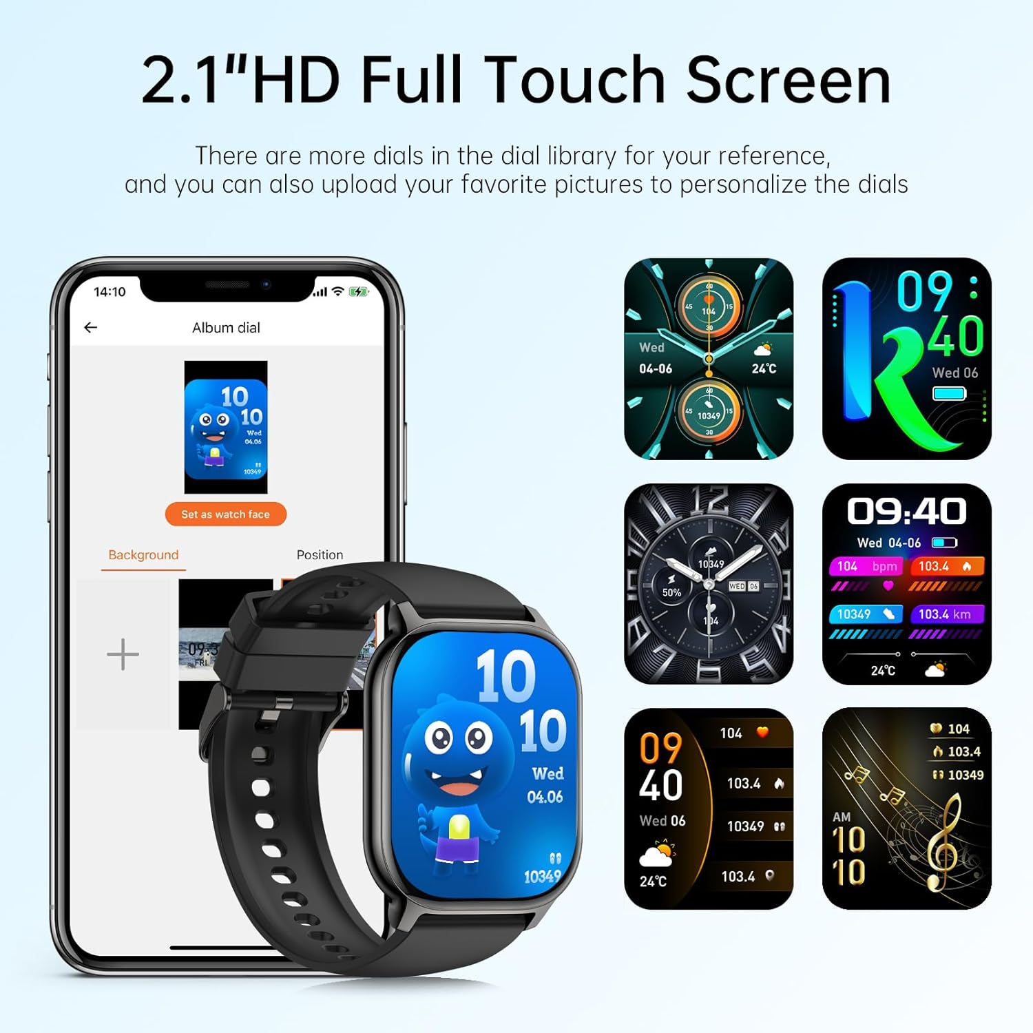 Smart Watch for Men Women (Answer/Make Call), 2.1"HD Smartwatch with Heart Rate/Sleep Monitor/Pedometer/Calories, 130+ Sports Fitness Tracker Watch, IP68 Waterproof Activity Tracker for Android iOS-6