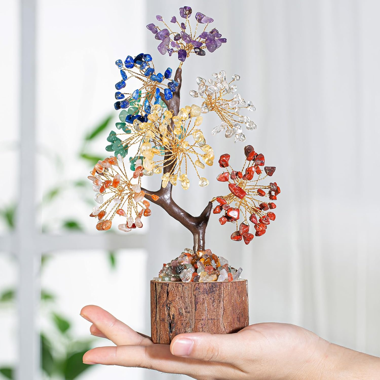 XIANNVXI 7 Chakra Crystal Tree Money Tree Chakra Tree of Life Gifts Spiritual Gifts Good Luck Gifts Desk Decorations Crystal Tree Ornaments for Bedroom-3