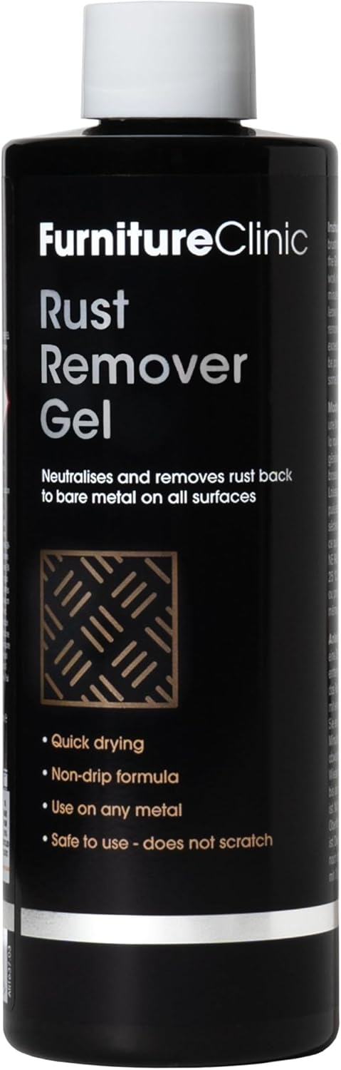 Furniture Clinic Rust Remover for Metal - 250ml - Fast Acting Rust Removal - Non-Drip Rust Remover Gel - Cleans & Removes Rust Back to Bare Metal - For Interior & Exterior Surfaces-0