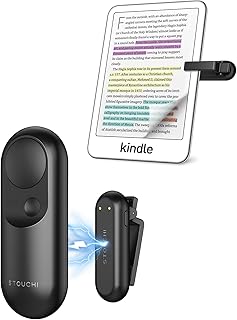 Stouchi Remote Control Page Turner for Kindle Paperwhite Colorsoft Oasis Scribe Kobo eReaders 2 in 1 Magnetic Kindle Clicker Lightweight for Kindle iPad Tablet with Wrist Strap Storage Bag-Black