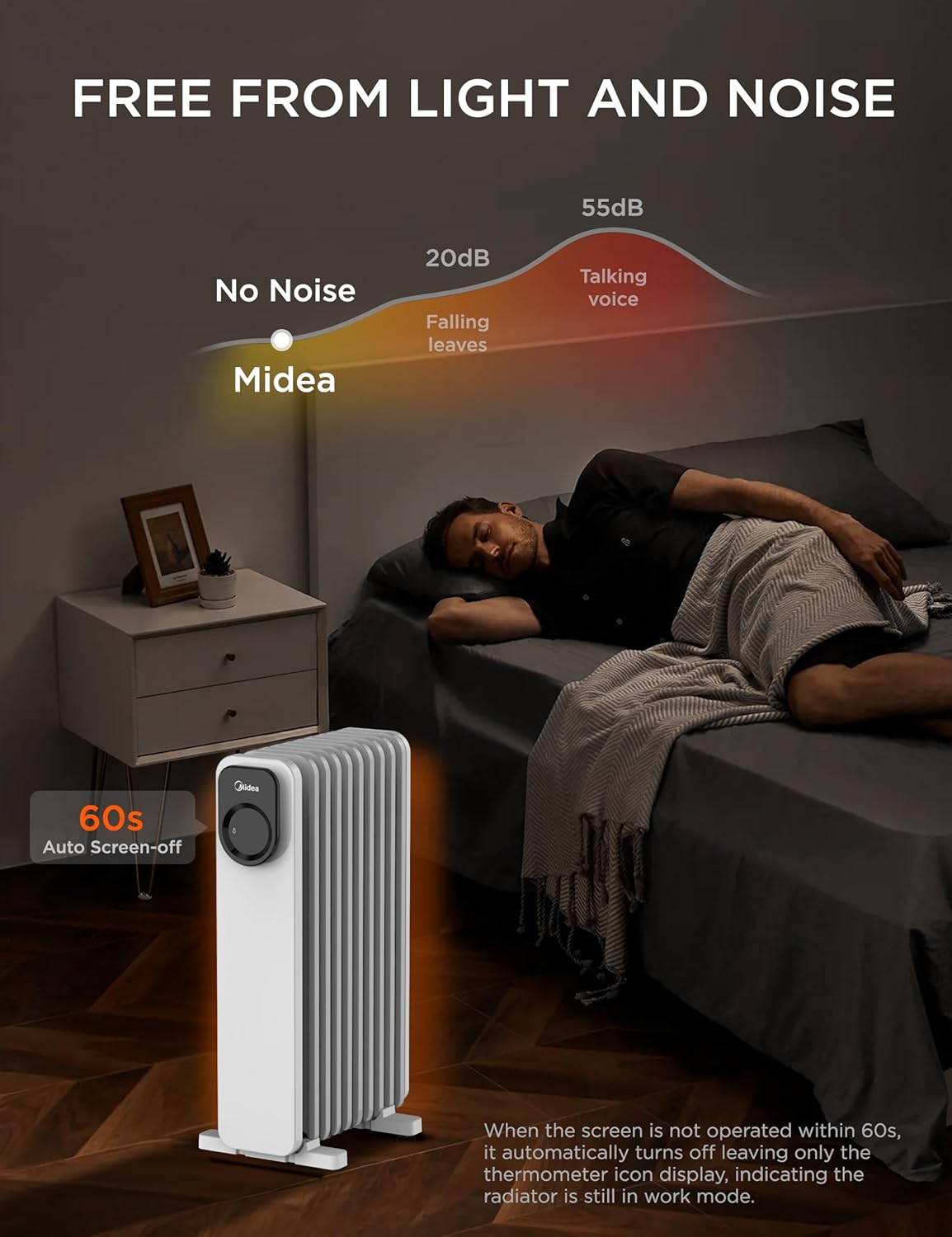 Midea Oil-Filled Radiator, 9 Fins Electric Oil Heater with Remote Control & LED Touch Screen - Efficient Heating, Overheat & Tip-Over Protection, 24h Timer, Quiet, Digital Thermostat, 2000W-7