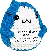 INBOLM Emotional Support Gift,Handmade Support Shark Plush,Emotional Support Plush Cute & Funny Crochet Doll,Positive Gifts for Positivity and Comfort,Funny Ornaments Crochet Decor