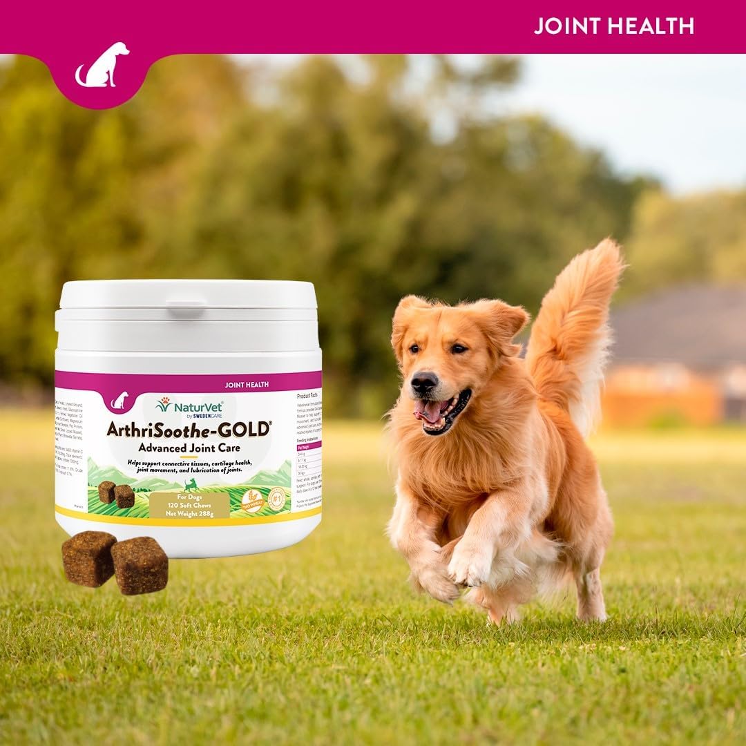 NaturVet ArthriSooth-GOLD Advanced Joint Care Supplement for Dogs with Glucosamine, Chondroitin, Green Lipped Mussel, Joint Care Soft Chews - No Wheat Added (120 Soft Chews)-4