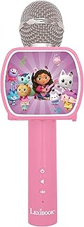 LEXIBOOK Gabby's Dollhouse, Bluetooth® Microphone with voice change function, Built-in speaker, Phone holder included, Pink, MIC240GDH