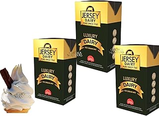 Ice Cream Mix - Soft Serve - Premium Jersey Gold Luxury Ice Cream Mix - 3 Packs of 1L Boxes - Compartible With Ninja Creami - Superior Creamier Taste - Great For Home or Commercial Use - 3 x 1L Total