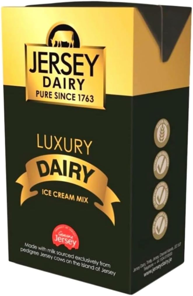 Ice Cream Mix - Soft Serve - Premium Jersey Gold Luxury Ice Cream Mix - 3 Packs of 1L Boxes - Compartible With Ninja Creami - Superior Creamier Taste - Great For Home or Commercial Use - 3 x 1L Total-1