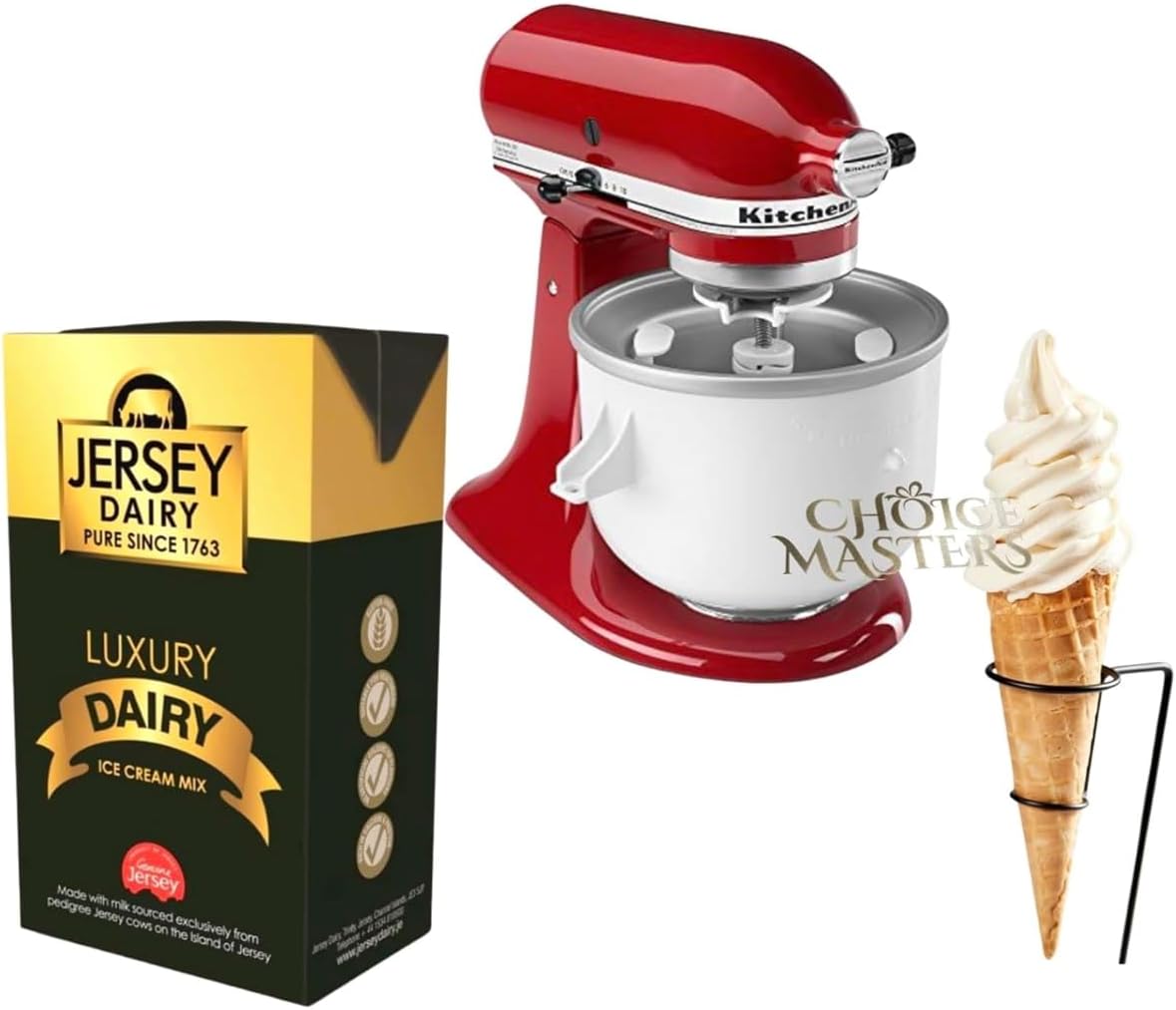 Ice Cream Mix - Soft Serve - Premium Jersey Gold Luxury Ice Cream Mix - 3 Packs of 1L Boxes - Compartible With Ninja Creami - Superior Creamier Taste - Great For Home or Commercial Use - 3 x 1L Total-3