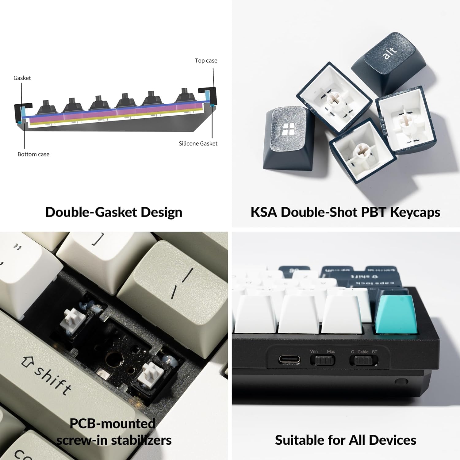 Keychron Q1 Max QMK/VIA Custom Mechanical Keyboard, Full Metal Programmable Knob 2.4 GHz/Bluetooth/Wired Keyboard with RGB Hot-Swappable Gateron Jupiter Banana Switch for Mac Win Linux - UK Layout-8