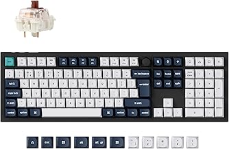 Keychron Q6 Max Full Size Bluetooth Wireless /2.4 GHz/Wired Custom Mechanical Keyboard, Full Metal Programmable Knob RGB Hot-Swappable Gateron Jupiter Brown Switch for Mac Win Linux - UK Layout