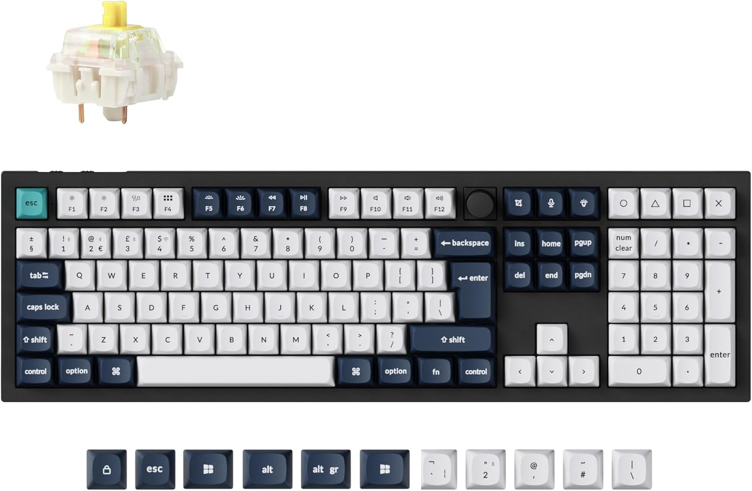 Keychron Q6 Max Full Size Bluetooth Wireless /2.4 GHz/Wired Custom Mechanical Keyboard, Full Metal Programmable Knob RGB Hot-Swappable Gateron Jupiter Banana Switch for Mac Win Linux - UK Layout-0