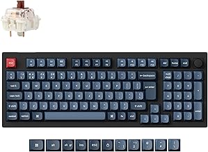 Keychron V5 Max Compact 100-Key Wireless Custom Knob Mechanical Keyboard, Programmable Bluetooth 5.1/2.4 GHz/Wired with RGB Hot-swappable Gateron Jupiter Brown Switch for Mac Win Linux - UK Layout