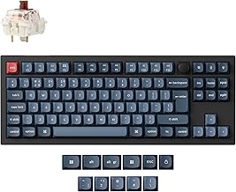 Keychron V3 Max Wireless Custom Knob Mechanical Keyboard, Programmable 80% Layout Bluetooth 5.1/2.4 GHz/Wired with RGB Hot-swappable Gateron Jupiter Brown Switch for Mac Win Linux - UK Layout