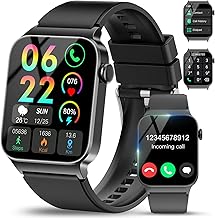 VKROBAG Smart Watch for Men Women Answer/Make Calls, 1.85" HD Smart Watches with 110+ Sport Modes, Fitness Watch with Heart Rate Sleep Monitor, IP68 Waterproof Smartwatch for Android iOS, Black