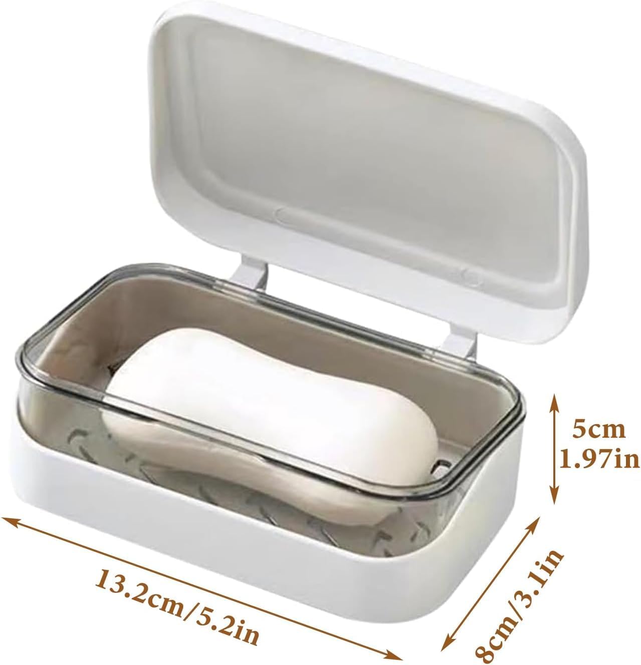 1Pc Plastic Soap Box with Removable Drainer and Lid – Durable and Portable Soap Holder for Bathroom, Kitchen, and Travel – Keeps Soap Dry and Clean – Easy to Clean and Compact Design-1