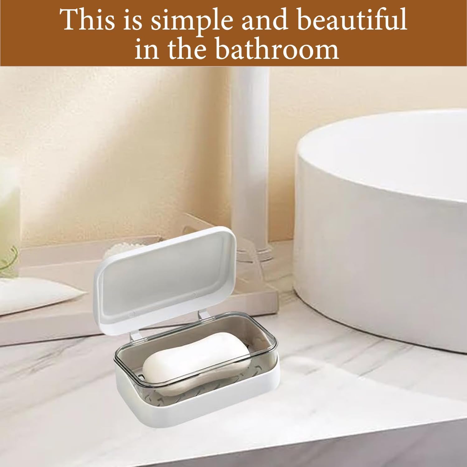 1Pc Plastic Soap Box with Removable Drainer and Lid – Durable and Portable Soap Holder for Bathroom, Kitchen, and Travel – Keeps Soap Dry and Clean – Easy to Clean and Compact Design-3