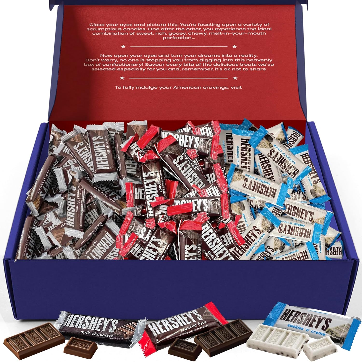 Hershey's Deluxe Chocolate Snack Assortment Box - 600g | Variety Pack of Classic Treats"-0