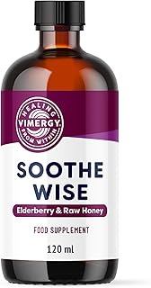 Vimergy Soothe Wise – Fast-Absorbing Elderberry Syrup and Raw, Organic Honey– Kosher (120 mL)