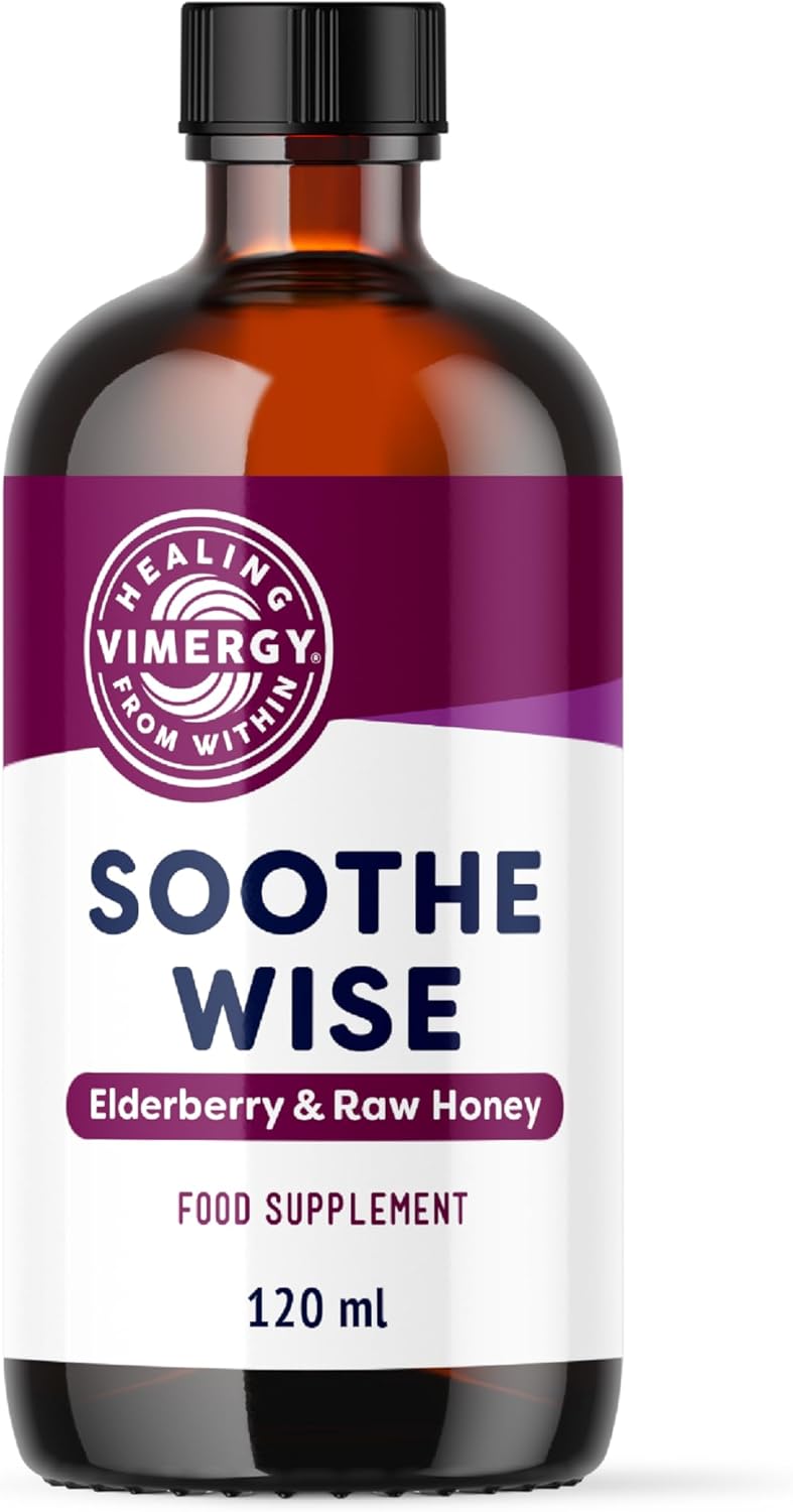 Vimergy Soothe Wise – Fast-Absorbing Elderberry Syrup and Raw, Organic Honey– Kosher (120 mL)-0