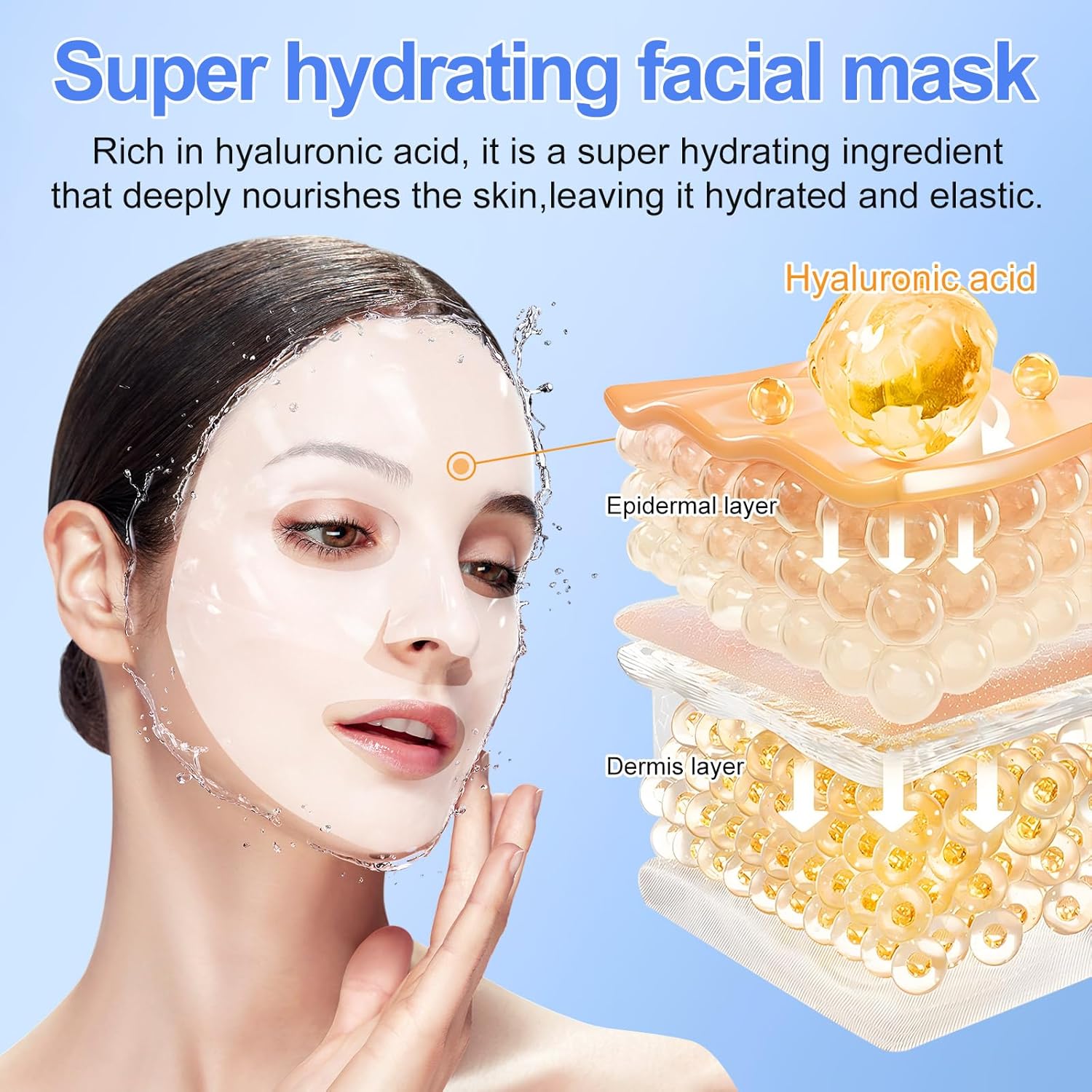 Bio Collagen Face Mask 6pcs, Intense Hydration, Reduce Fine Lines & Wrinkles, Soothing & Hydrating Overnight Hydrogel Mask, Pore Minimizing, Elasticity Improvement, Anti Aging and Rejuvinating Sheets-2