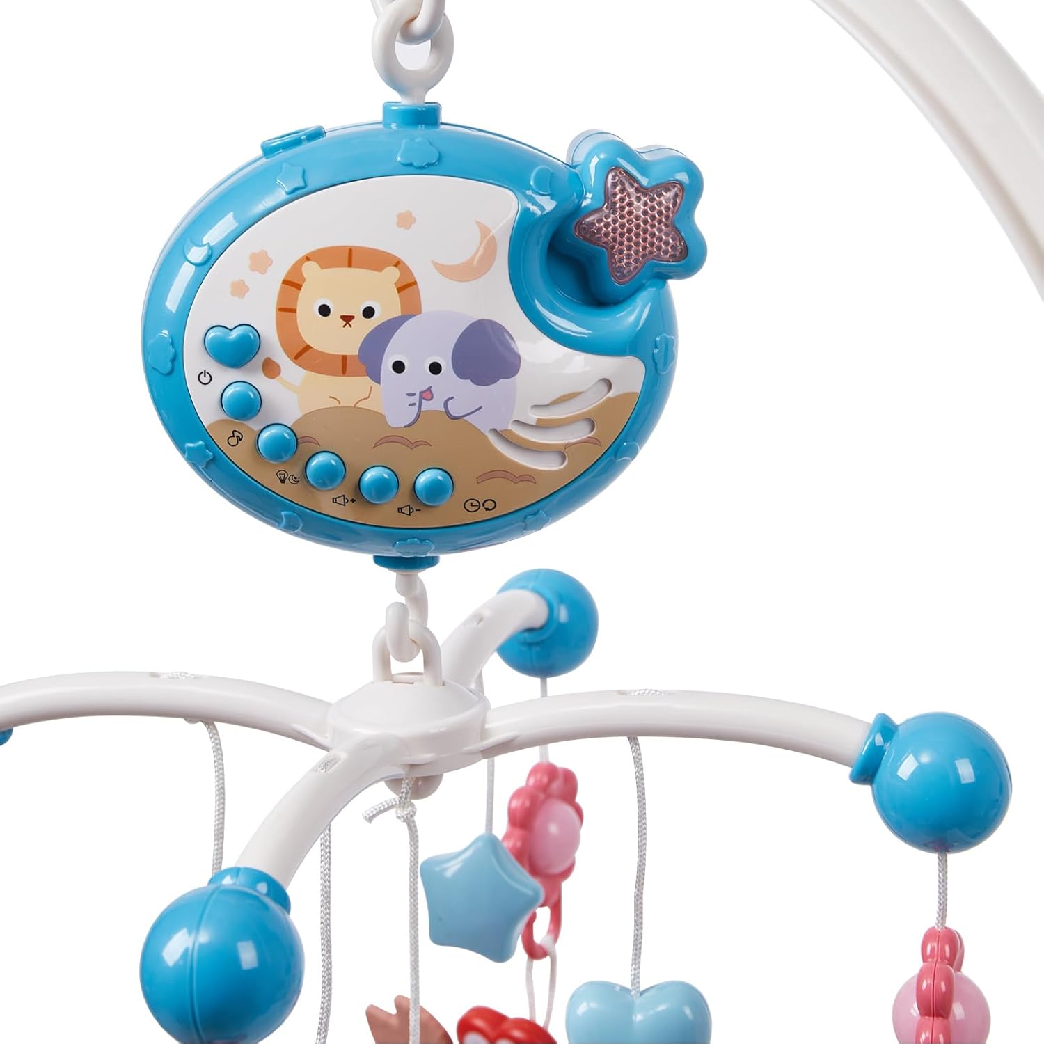 Warmiehomy Cot Mobiles for Babies Crib Musical Mobile Bed Bell Pendant for Boys Girls Baby Cot Hanging Rotating Rattle Toys for Babies 0-6 Months with Star Projection and Timing Function-3