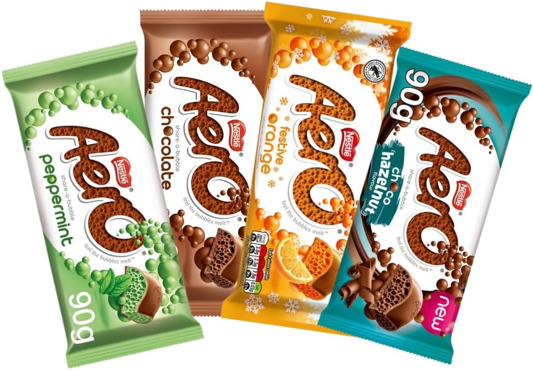 Chocolate Bar Bundle - 1 x Aero Mint, Orange, Chocolate & Choco Hazelnut (90g, 450g total)-1