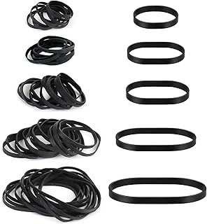 100pcs Black Rubber Bands 5 Sizes Heavy-Duty Thick Rubber Band Assorted Wide Elastic Band for Litter Box File Folder Camping Hiking Home School Office Supplies-0.9/1.5/2.1/2.6/3.1IN