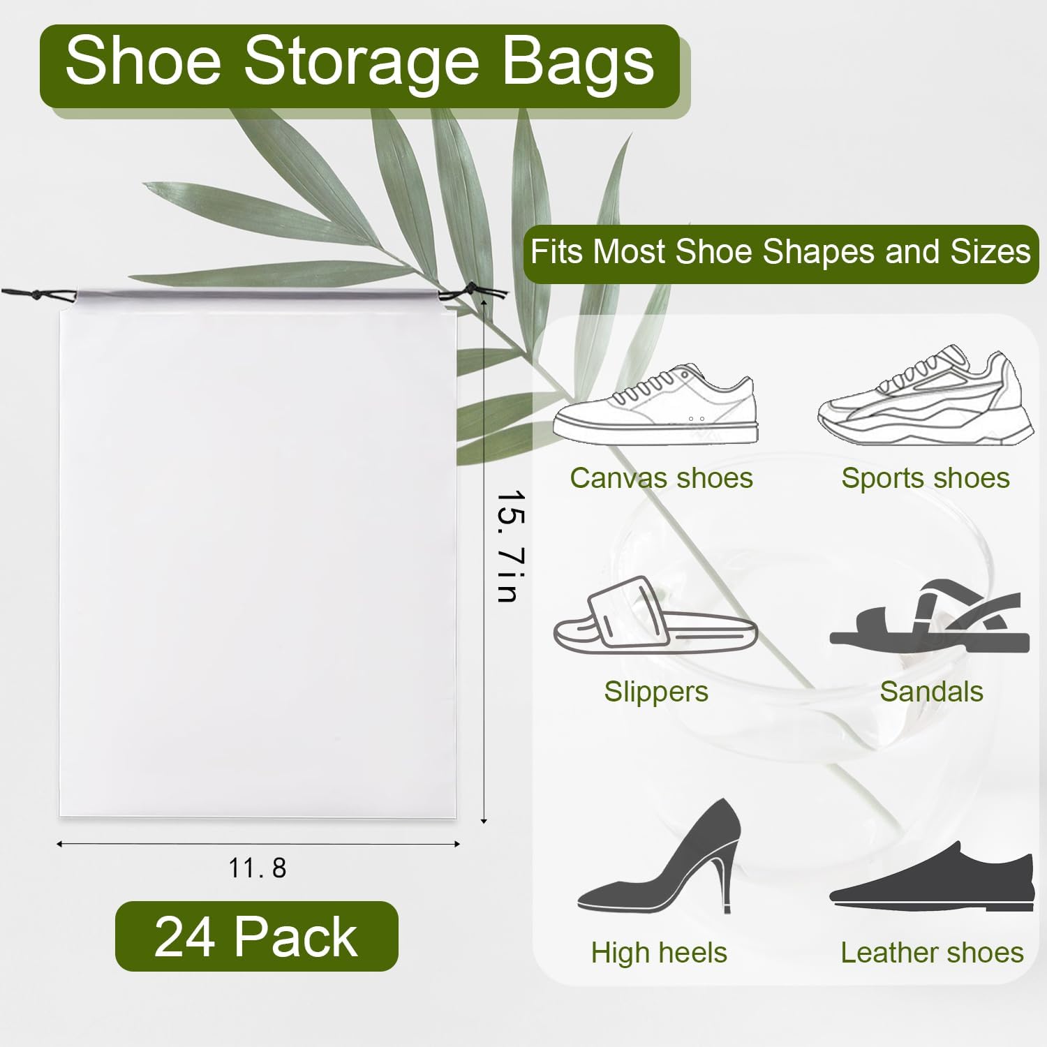 TUHDWJ 24 Pcs Travel Shoe Bags,Dust Proof Shoe Storage Bags, Multi-Purpose Travel Storage Bag, Underwear Bag, Multifunctional Waterproof Shoe Bags Storage, Drawstring Shoe Bag for Men Women.-1