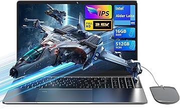 DREAMFYRE 16“- 2.5K Screen Laptop pc,Quad Core N95 Processor (Up To 3.4Ghz) Laptop, 16GB Lpddr4 512GB SSD pc computer, 5G Wifi, Bluetooth 4.2, USB 3.0x2, Tf Card, HDMIx1, Audio Interfacex1, Type-Cx1